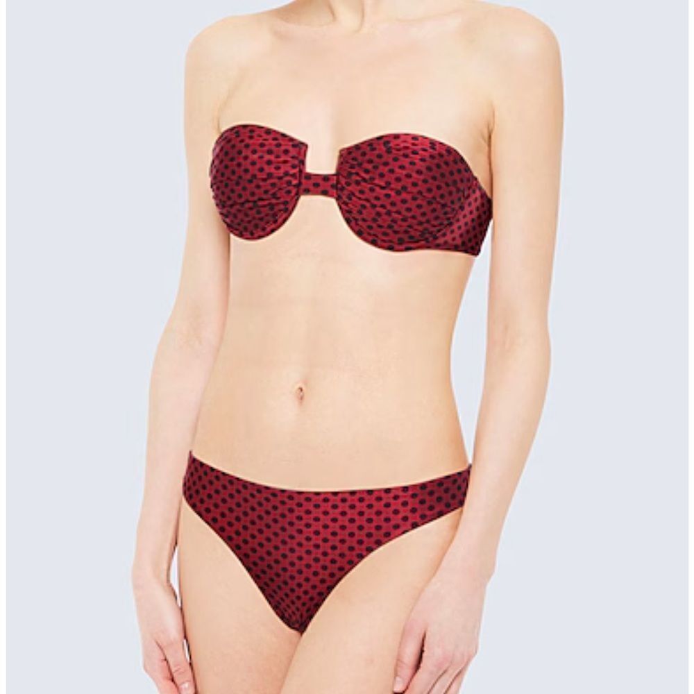 Zimmerman Women's Burgundy/Black Polka Dots Bikini Bottoms 0/Xs Nwt $ 133.00